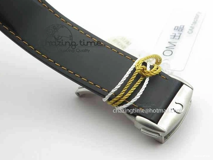 0429 Planet Ocean Master Chrono 45mm SS OM 1:1 Best Edition Black Dial Orange 12 On Rubber Strap A Durable 8169